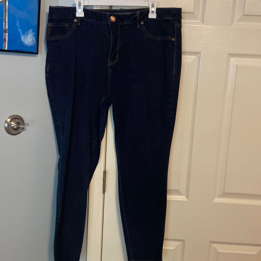 Dark denim high waist jeggings